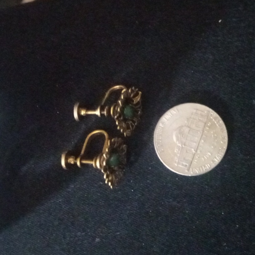 Screw on back earrings copper and brass